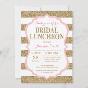 Rosa und Gold Bridal Luncheon Einladung Glitzer