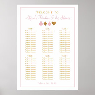 Rosa und Gold Casino Baby Shooting Chart Poster