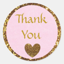 Rosa und Gold Danke, Sticker