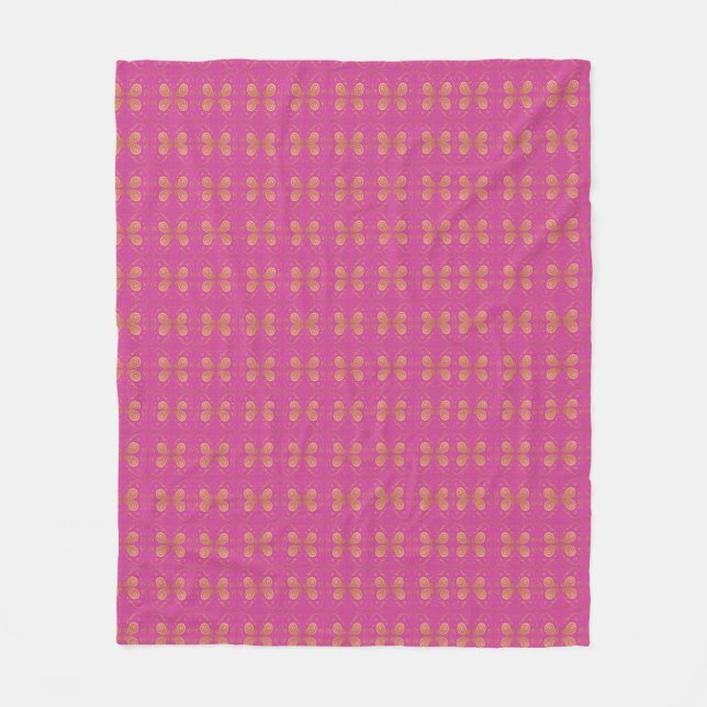 Rosa und Gold-Design Fleecedecke (Vorderseite)