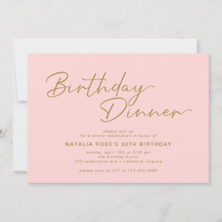 Rosa und Gold | Einfaches elegantes Abendessen zum Einladung