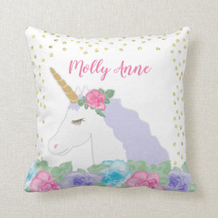 Rosa und Gold Einhorn Kissen