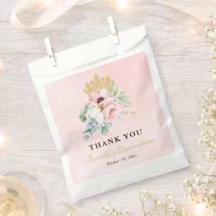 Rosa und Gold Elegante Quinceñera Geschenktütchen