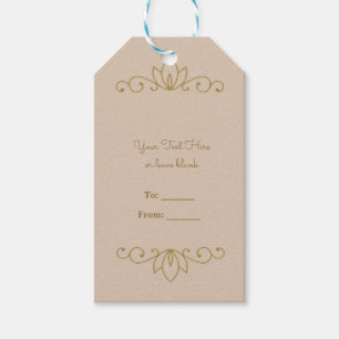 Rosa und Gold Elegantes Chic Benutzerdefinierte Pa Geschenkanhänger