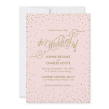 Rosa und Gold Extravagant Stars Einladung Hochzeit