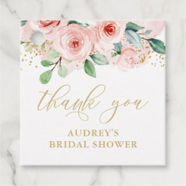 Rosa und Gold Floral, vielen Dank für die Tags Geschenkanhänger