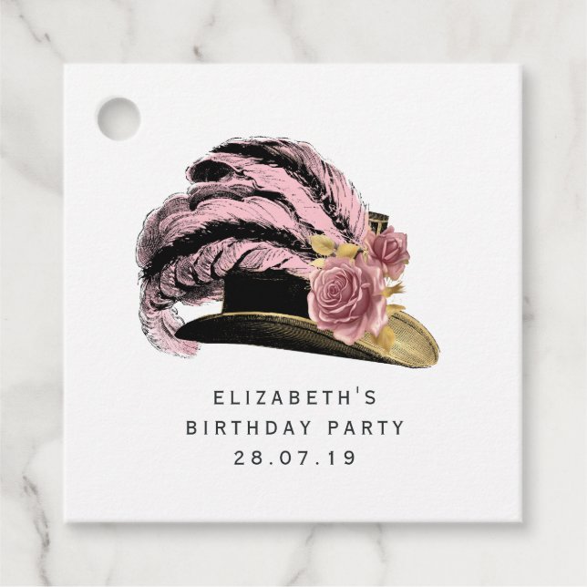 Rosa und Gold Geschenkanhänger (Vorderseite)