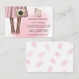 Rosa und Gold Girl Business Card Visitenkarte