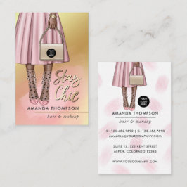 Rosa und Gold Girl Business Card Visitenkarte