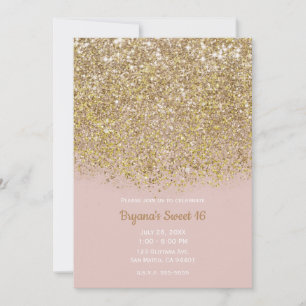 Rosa und Gold glänzende moderne trendige glamourös Einladung