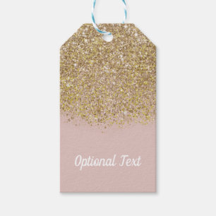 Rosa und Gold Glitter Moderne Trendige Glamouröse Geschenkanhänger
