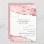 Rosa und Gold Glitzer Agate, Bat Mitzvah Einladung<br><div class="desc">Dieses moderne Design besticht durch einen schönen Rahmen und Ihren eigenen Text.  Fügen Sie den Text mithilfe des Vorlagenformulars hinzu.  Die erweiterten Editiermenüs,  auf die Sie durch die Option "Weitere Anpassung" zugreifen können,  ermöglichen Ihnen,  die Schriftart,  Farben und Layout zu ändern.</div>