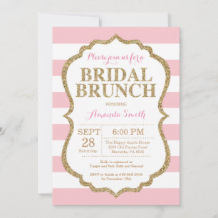 Rosa und Gold Glitzer Bridal Brunch Einladung