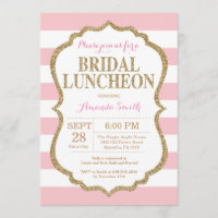 Rosa und Gold Glitzer Bridal Luncheon Einladung