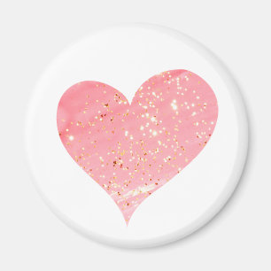 Rosa und Gold Glitzer Herzmagazin Magnet