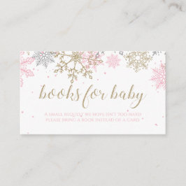 Rosa und Gold Glitzer Snowflake Bücher für Kinder Begleitkarte