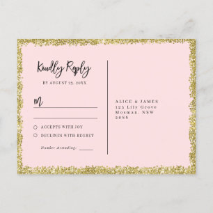 Rosa und Gold Glitzer UAWG Postkarte