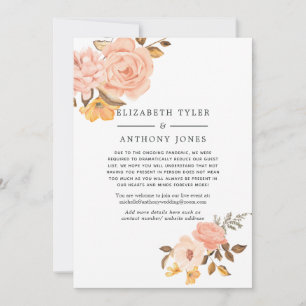Rosa- und Gold-Hochzeit mit reduzierter Gästeliste Ankündigung