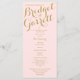 Rosa und Gold Hochzeitsprogramm Programm