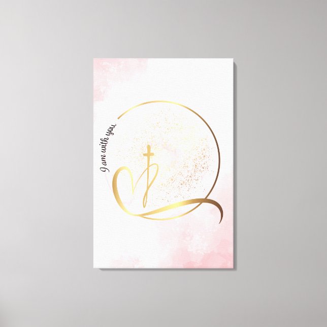 Rosa und Gold Ich bin Stretched Canvas Print Leinwanddruck (Vorderseite)
