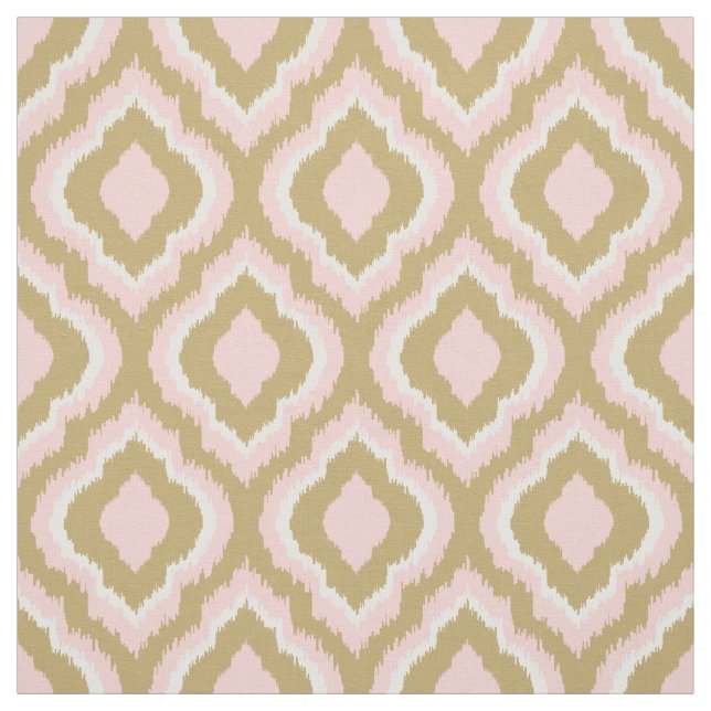 Rosa und Gold Ikat Marokkanisch Stoff (Muster)