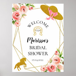 Rosa und Gold Kentucky Derby Begrüßungszeichen Poster