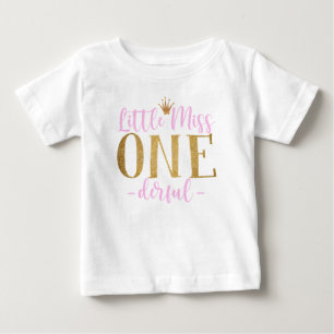 Rosa und Gold Kleine Miss One Derful Baby T - Shir T-shirt
