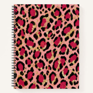 Rosa und Gold Leopardenmuster Notizbuch