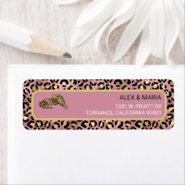 Rosa und Gold Leopardenprint