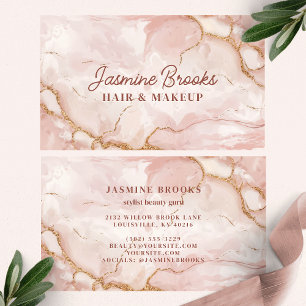 Rosa und Gold Marmor Chic Glam Visitenkarte