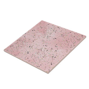 Rosa und Gold Marmor Terrazzo Fliese