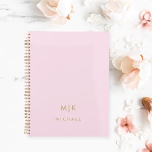 Rosa und Gold Modernes Monogramm Planer