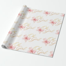 Rosa und Gold “Oh Girl” Gold-Typografie Baby Showe