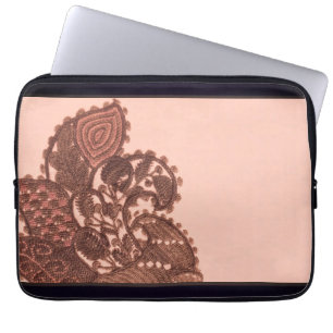 Rosa und Gold Paisley Laptopschutzhülle