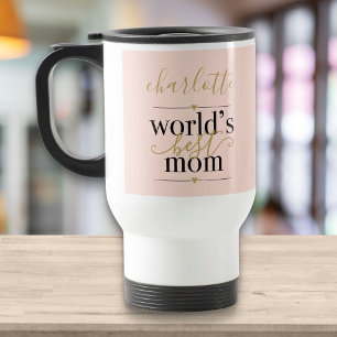 Rosa und Gold Personalisierte Welt Beste Mama Reisebecher