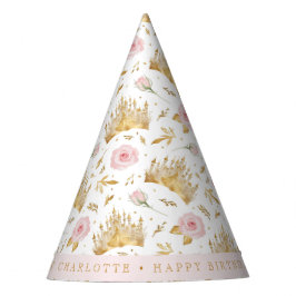 Rosa und Gold Princess Party Hat - Royal Birthday Partyhütchen