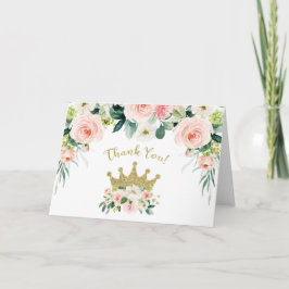 Rosa und Gold Prinzessin Danke Karte