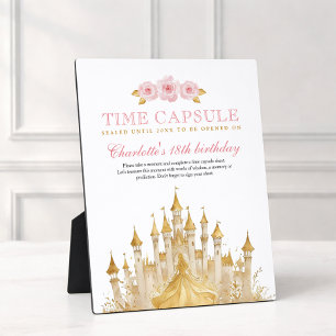 Rosa und Gold Prinzessin Erste Geburtstagskapsel Fotoplatte