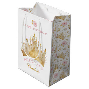 Rosa und Gold Prinzessin Geburtstagsparty Geschenk Mittlere Geschenktüte