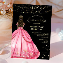 Rosa und Gold Prinzessin Quinceñera