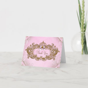Rosa und Gold Prinzessin Vielen Dank Dankeskarte