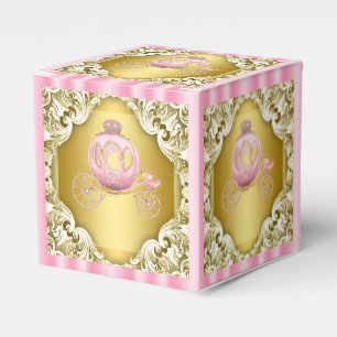 Rosa und Gold Prinzessinnen Karosse Geschenkschachtel