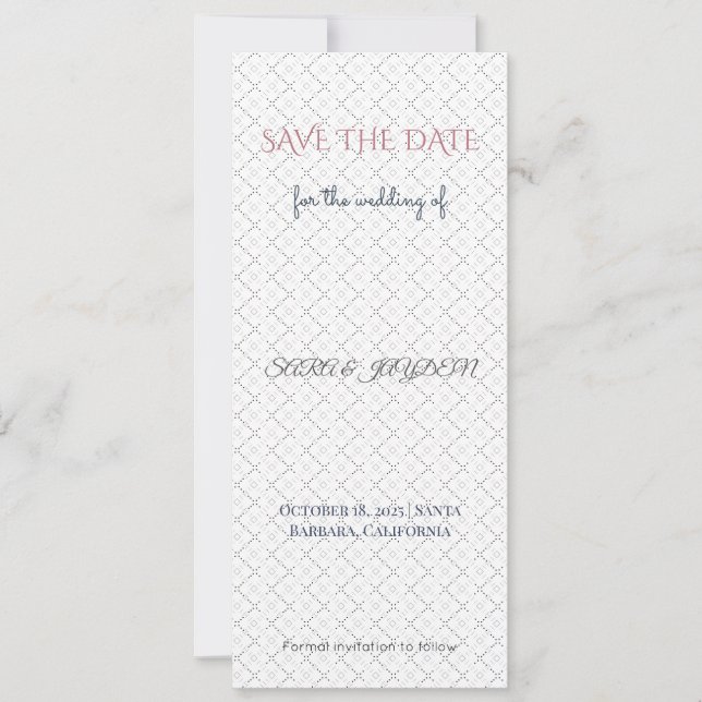 Rosa und Gold Save the Date | Fotovorlage (Vorderseite)