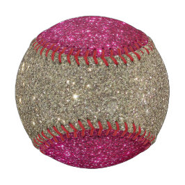 Rosa und Gold Sparkle Girl's Baseball