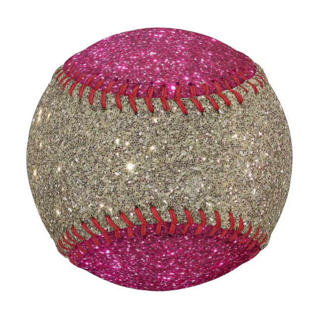 Rosa und Gold Sparkle Girl's Baseball (Rückseite)