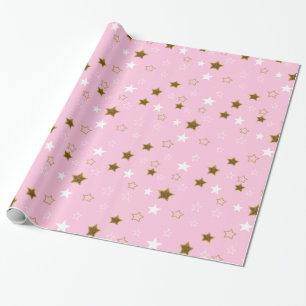 Rosa und Gold Stars Geschenkwrake Geschenkpapier