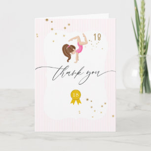 Rosa und Gold Turnen 18. Geburtstagsfeier Dankeskarte