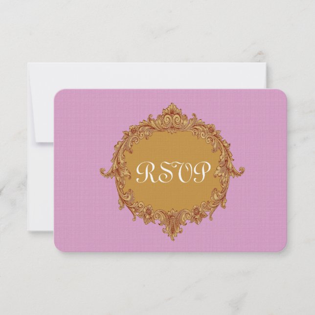 Rosa und Gold UAWG Wedding Response Card RSVP Karte (Vorderseite)
