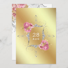 Rosa und Gold und Silberblumen Diamant Wedding SA