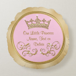 Rosa und Gold unsere kleinen Prinzesskissen Rundes Kissen